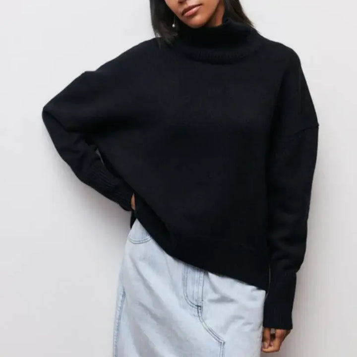 W&W Mode | Warmer Rollkragenpullover in schlichtem Design für Frauen