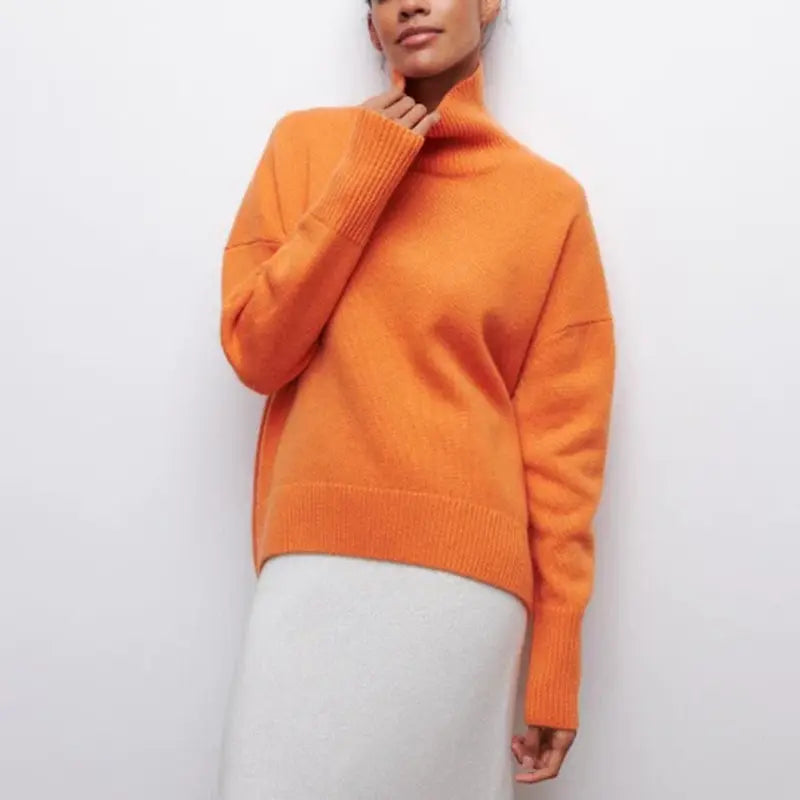 W&W Mode | Warmer Rollkragenpullover in schlichtem Design für Frauen
