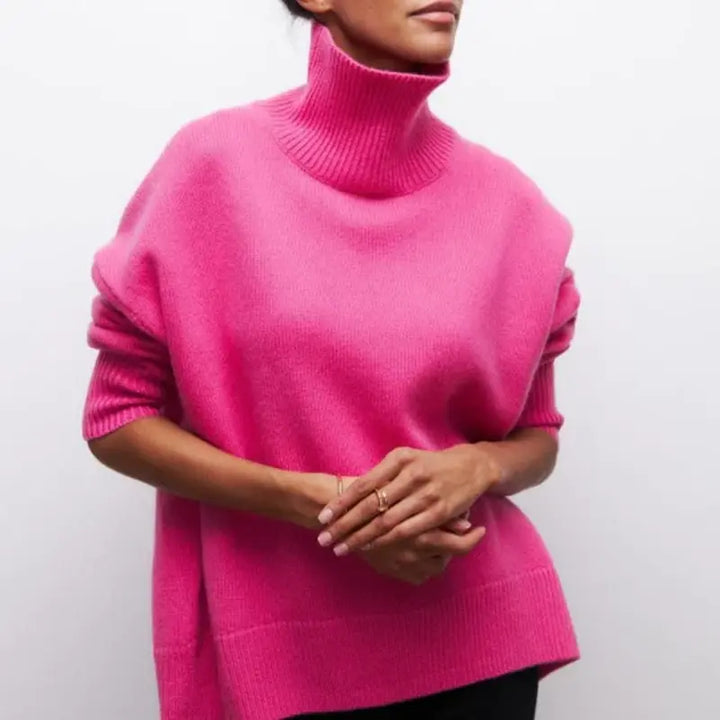 W&W Mode | Warmer Rollkragenpullover in schlichtem Design für Frauen