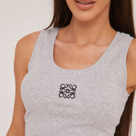 WW | Geripptes Tanktop mit zarter Stickerei