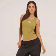 WW | Geripptes Tanktop mit zarter Stickerei