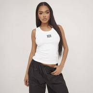 WW | Geripptes Tanktop mit zarter Stickerei