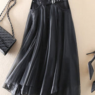 WW | Französischer Patchwork-Tüllrock – Eleganter Midi-Rock für Damen