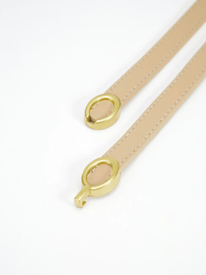 W&W Mode | Elegante Damen Gürtel Schmaler Leder Gürtel Mit Ringverschluss