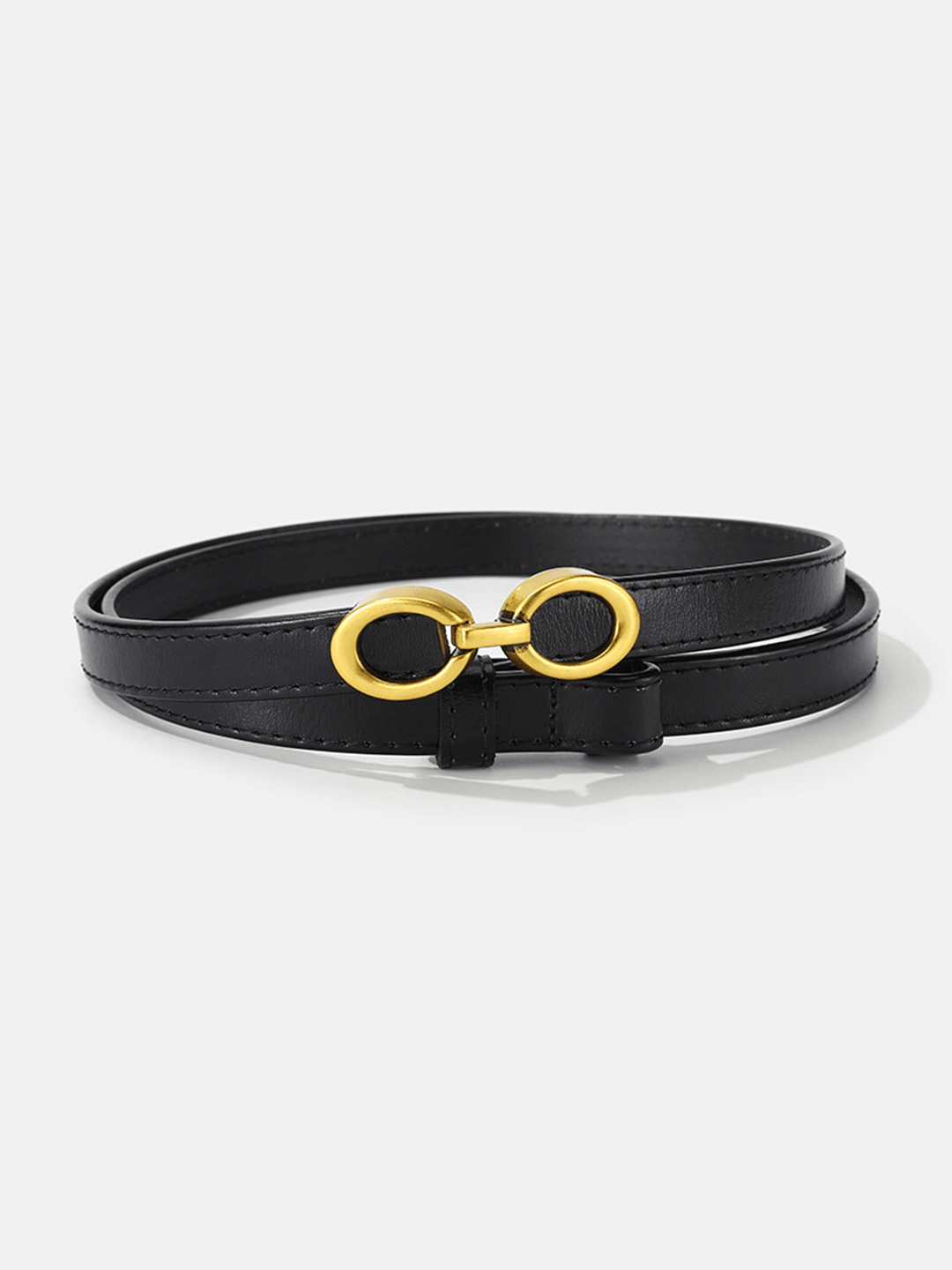 W&W Mode | Elegante Damen Gürtel Schmaler Leder Gürtel Mit Ringverschluss