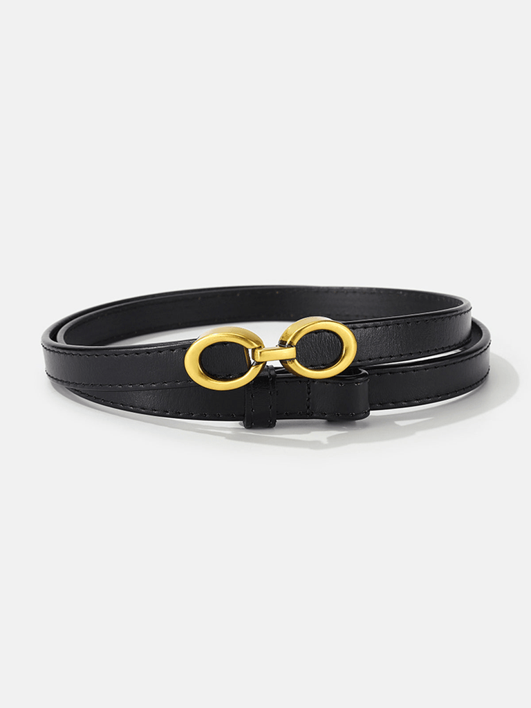 WW | Elegante Damen Gürtel Schmaler Leder Gürtel Mit Ringverschluss