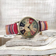 WW | Mehrfarbige Regenbogen Muster Uhr