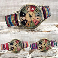 WW | Mehrfarbige Regenbogen Muster Uhr