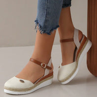 WW | Leichte Plattform Wedge Sandalen Aus Hanfseil