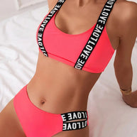 WW | Bikini Buchstaben Träger BH Zweiteilig
