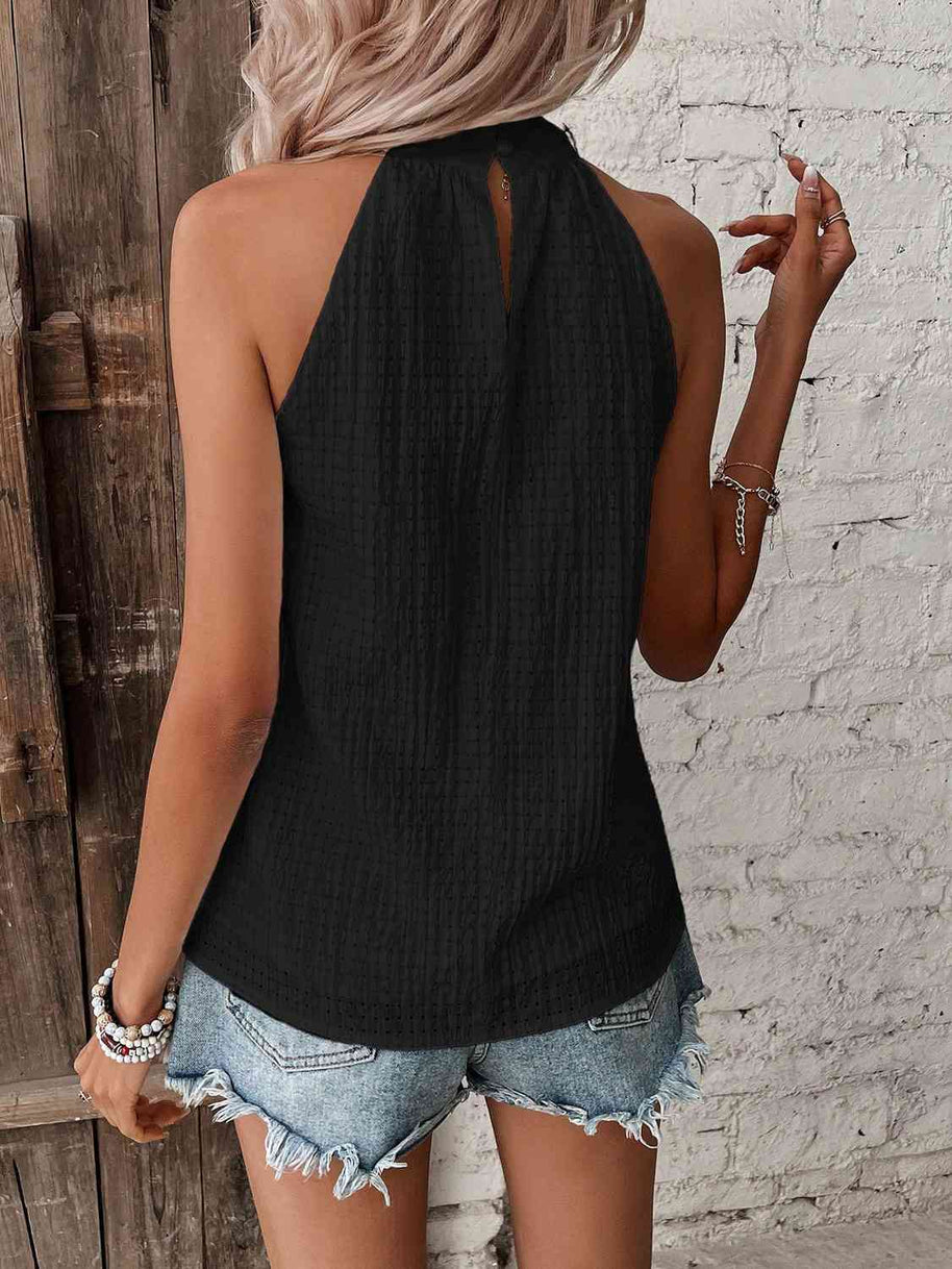 WW | Neckholder-Top mit Punktedetail