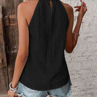 WW | Neckholder-Top mit Punktedetail