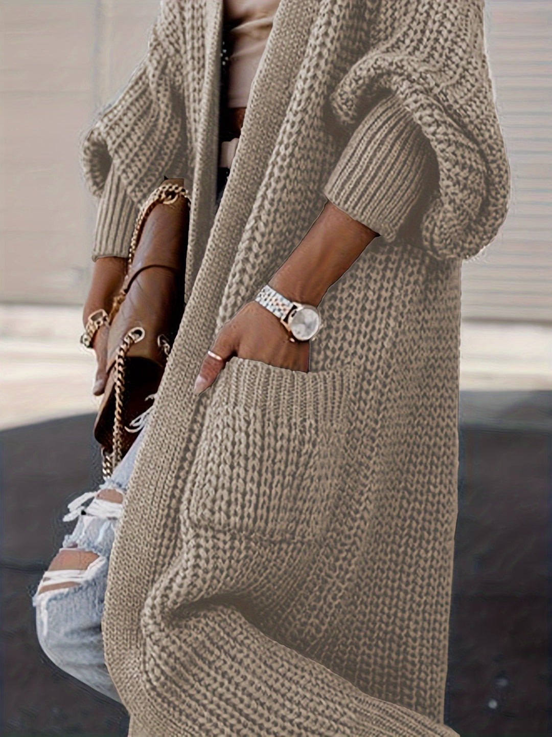 W&W Mode Strickcardigan Aus Wolle Mit Taschen Für Damen | Perfekt Für Den Alltag