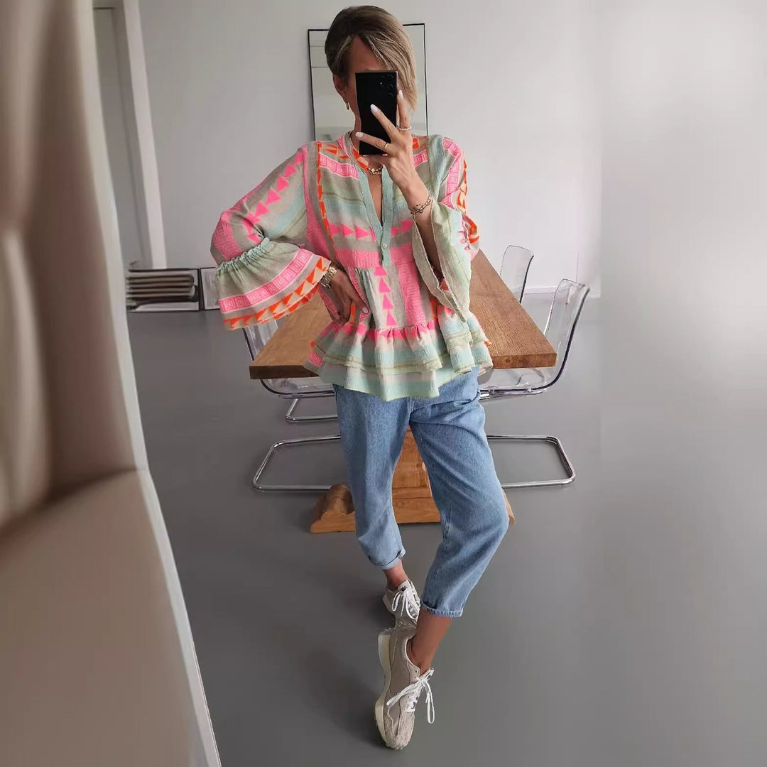 W&W Mode Langarmshirt mit Print für Damen