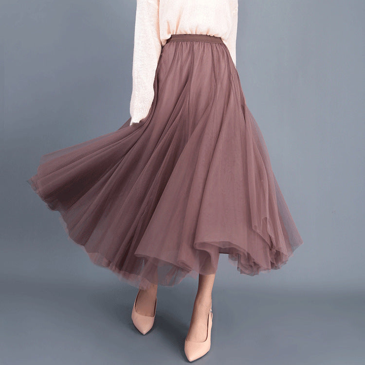 W&W Mode | Langer Weicher Tüllrock Mit Hoher Taille Und Schmaler Passform