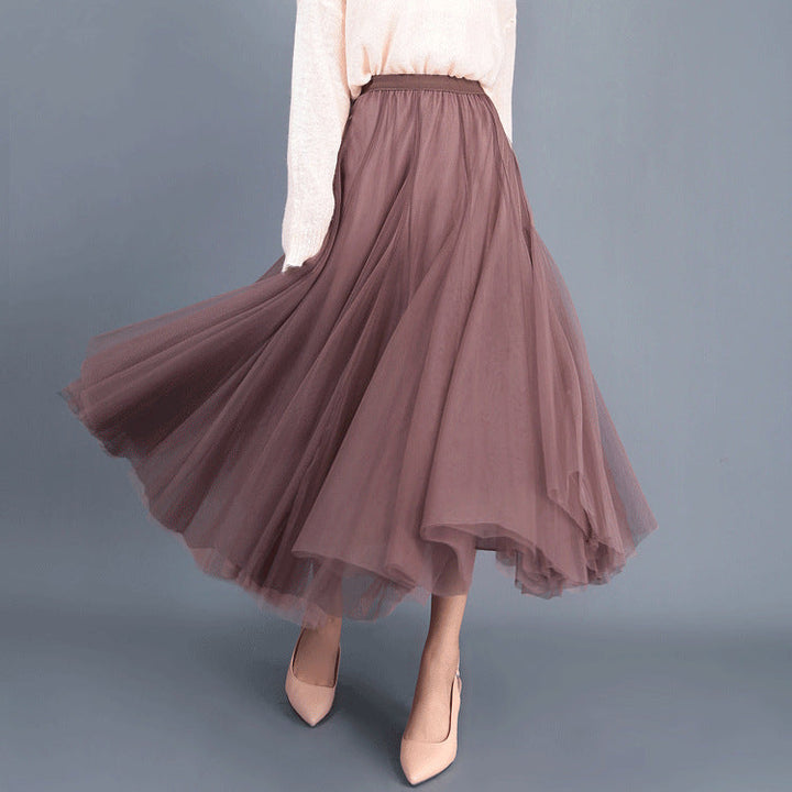 W&W Mode | Langer Weicher Tüllrock Mit Hoher Taille Und Schmaler Passform