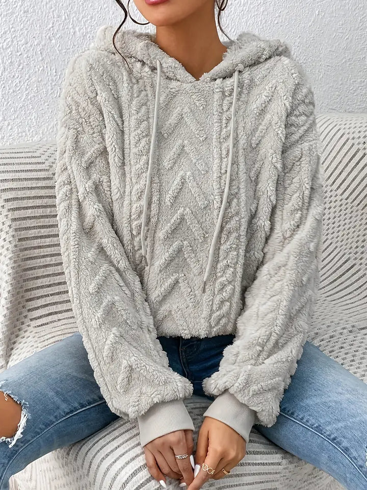 W&W Mode Sweater | Stylischer weicher Teddy-Fleece-Kapuzenpullover für Frauen