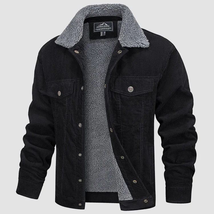 WW | Herren Winterjacke mit Knopfleiste und Kragen Design