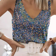 WW | Elegantes Ärmelloses Top mit Pailletten