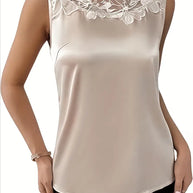 WW | Satin Bluse Mit Blumendetail Für Damen
