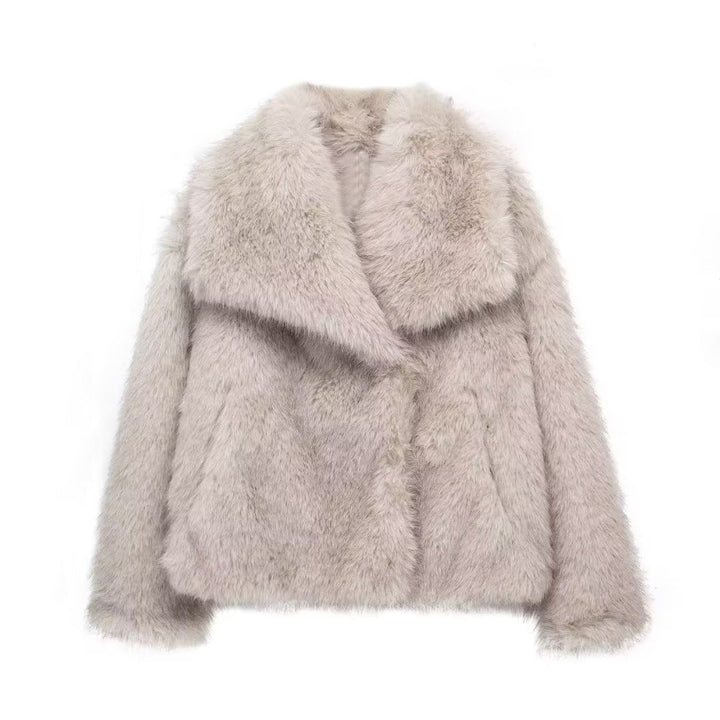 W&W Mode - Damen Herbst, Winter Pelz Mantel Imitation