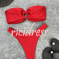 WW Bandeau-Bikini mit Ringausschnitt