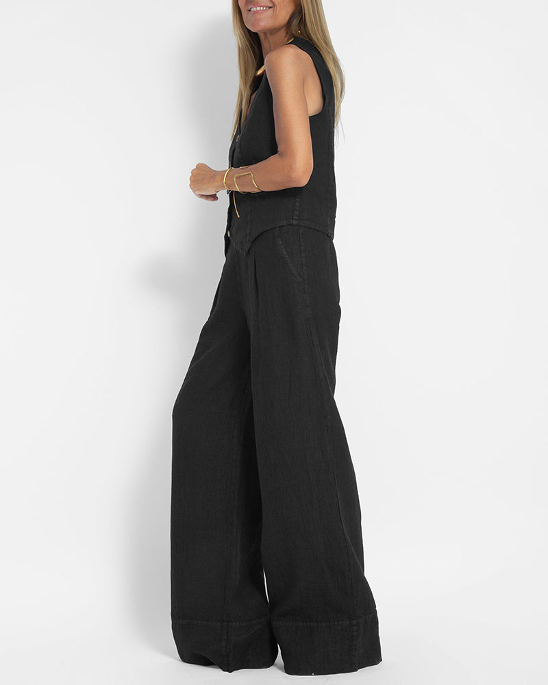 WW | Damen Elegantes 2-teiliges Leinenset