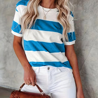 WW | Gestreiftes T-Shirt mit Kurzen Ärmeln für Damen