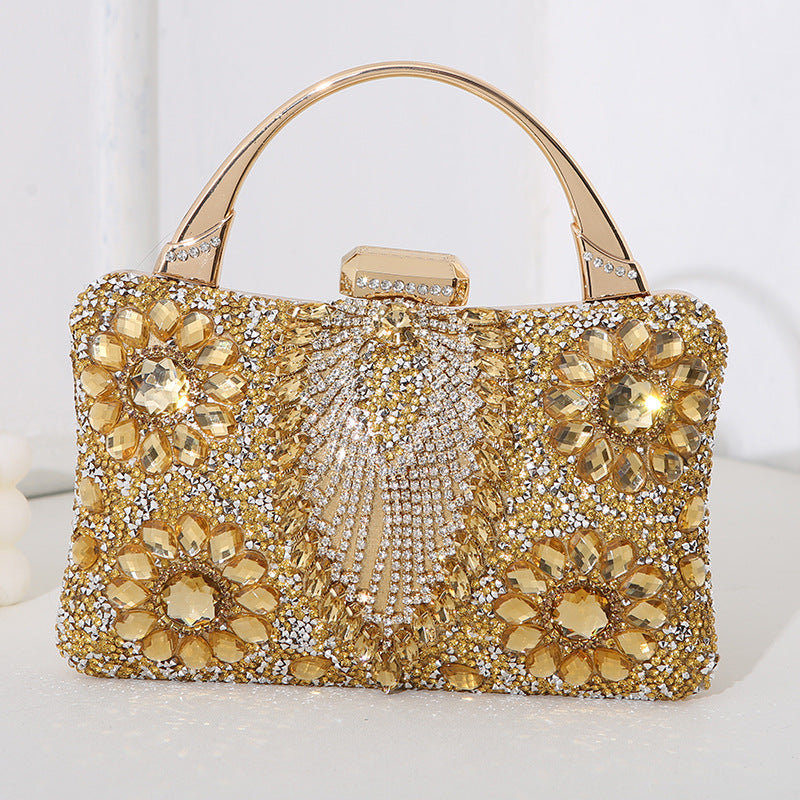 WW metallische handgefertigte Diamant-inlay-Abendtasche