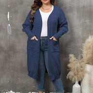 WW | Plus Size Langarm Taschen Cardigan