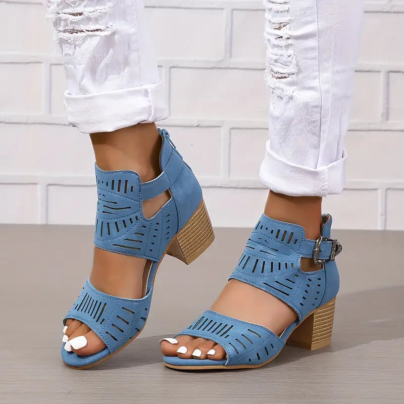 W&W Mode | Damensandalen mit Dickem Absatz