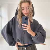 WW | Casual, lightweight, short sports hoodie jacket