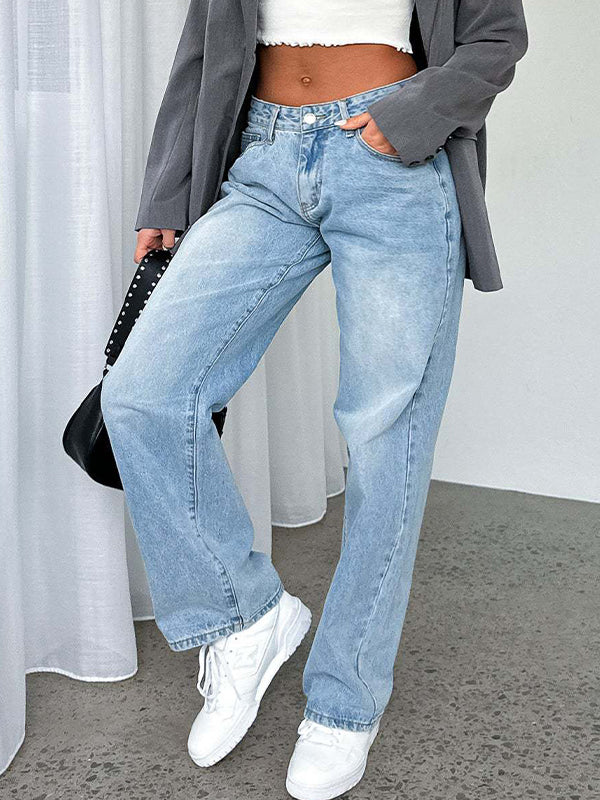 WW | Weinlese Vielseitige Schlichte Midriff Boyfriend Jeans