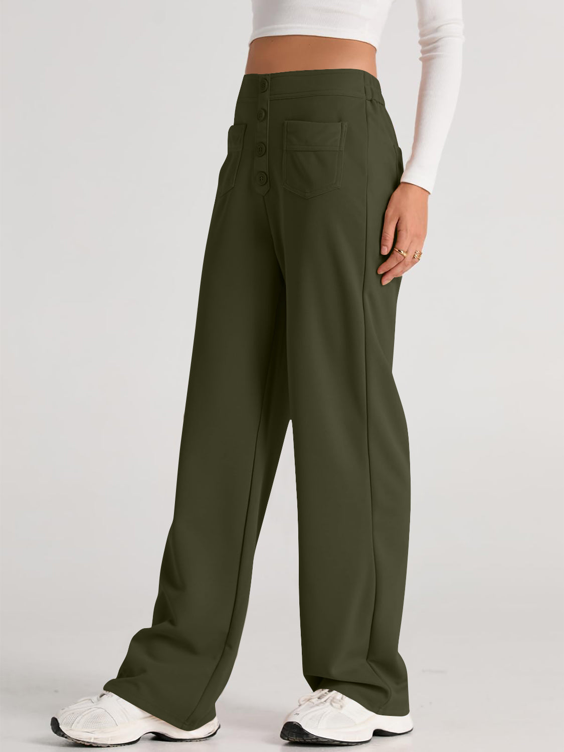 WW | Taille Weite Hose Mit Taschen Elegant Und Komfortabel