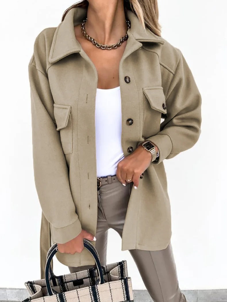 W&W Mode | Sommerjacke Leichtes Woll Langjacke