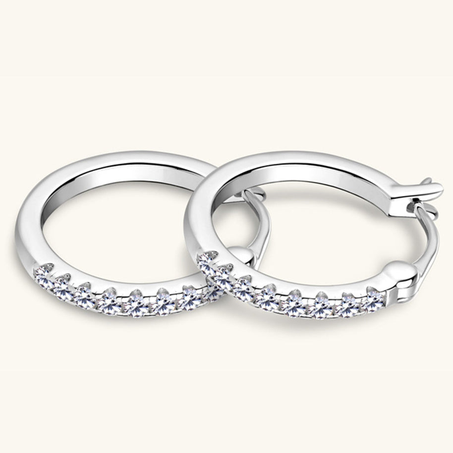 WW | 925 Sterling Silber Moissanit Huggie Ohrringe