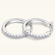 WW | 925 Sterling Silber Moissanit Huggie Ohrringe