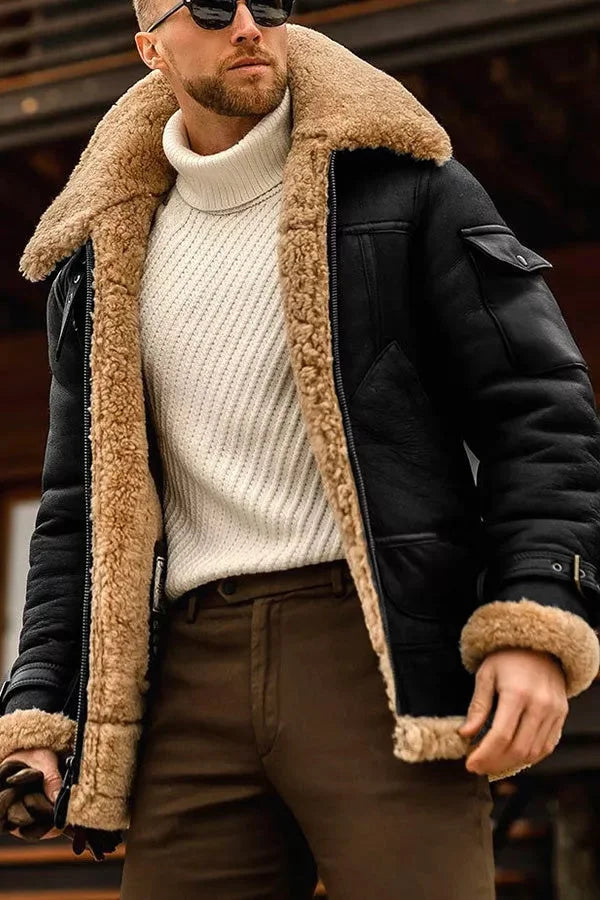 WW | Camel Stilvolle Fliegende Lederjacke Für Männer