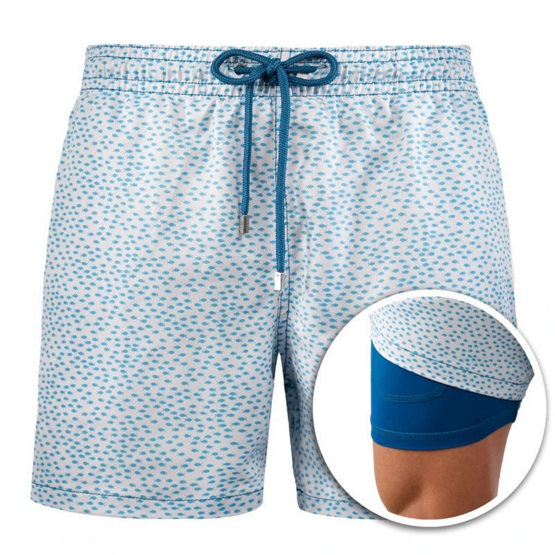 WW | Bedruckte Herren Badeshorts Mit Doppelter Schicht Für Den Sommer