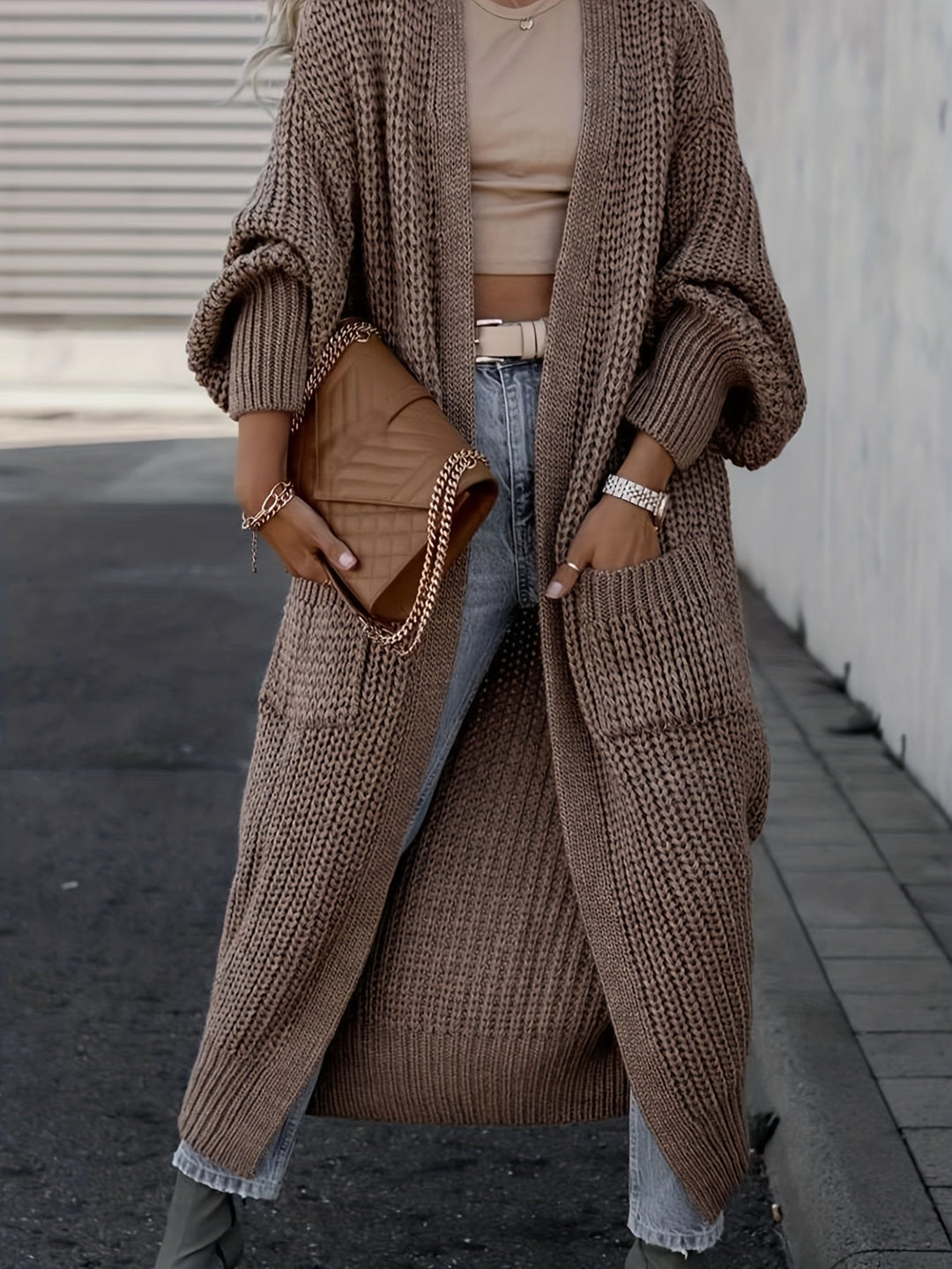 W&W Mode Strickcardigan Aus Wolle Mit Taschen Für Damen | Perfekt Für Den Alltag