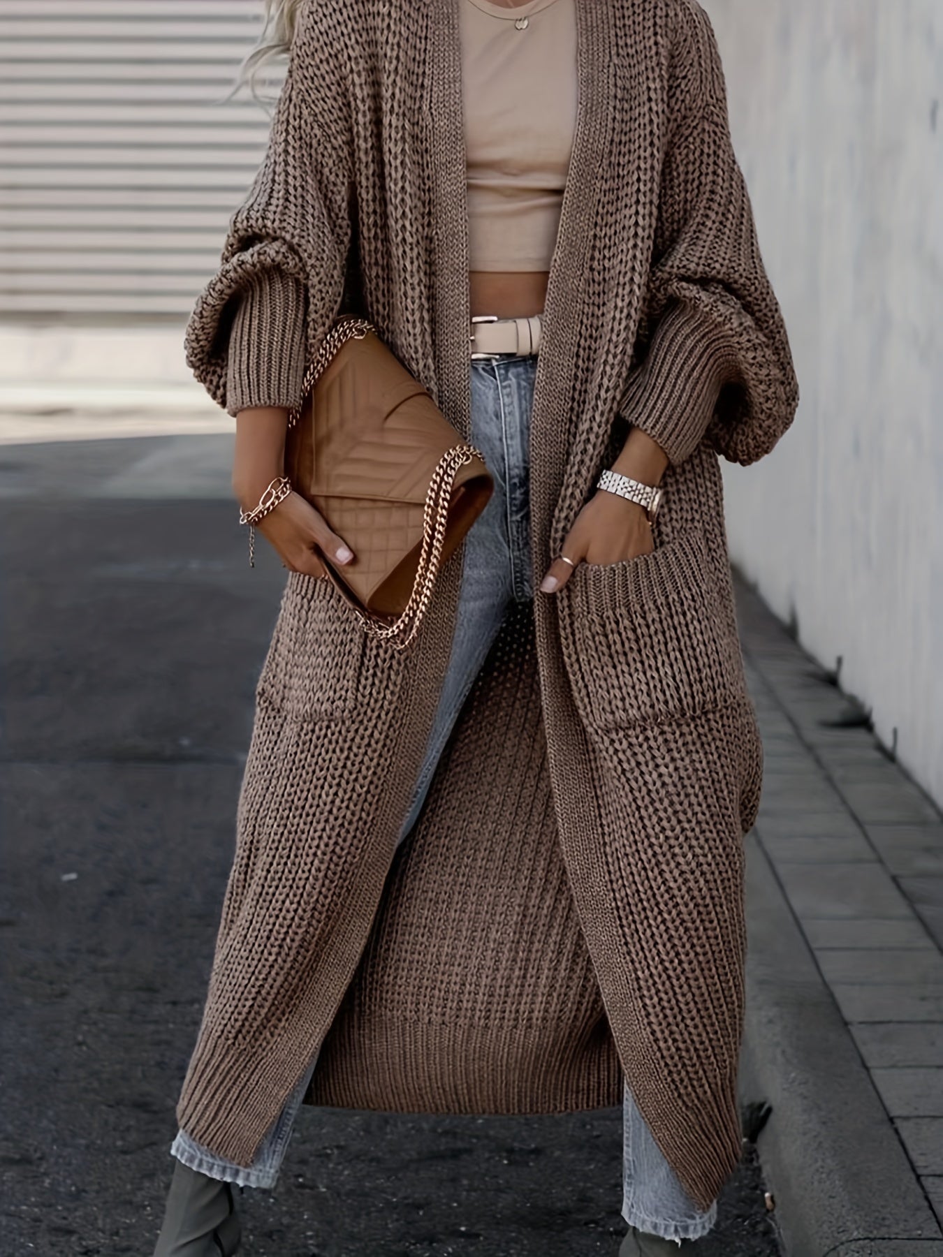 WW Strickcardigan Aus Wolle Mit Taschen Für Damen | Perfekt Für Den Alltag