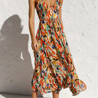 Buntes Midikleid