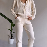 Anja™ - 2-teiliges Set mit Strickjacke und lässigem Jacquard-Pullover