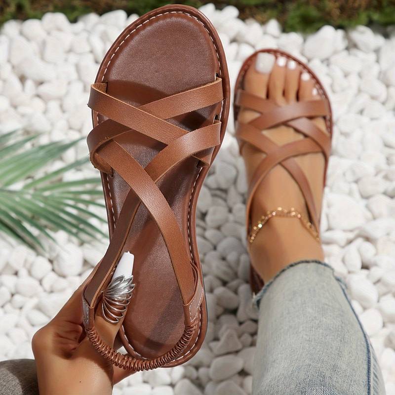 WW | Crisscross Flache Sandalen mit Rutschfester Riemen