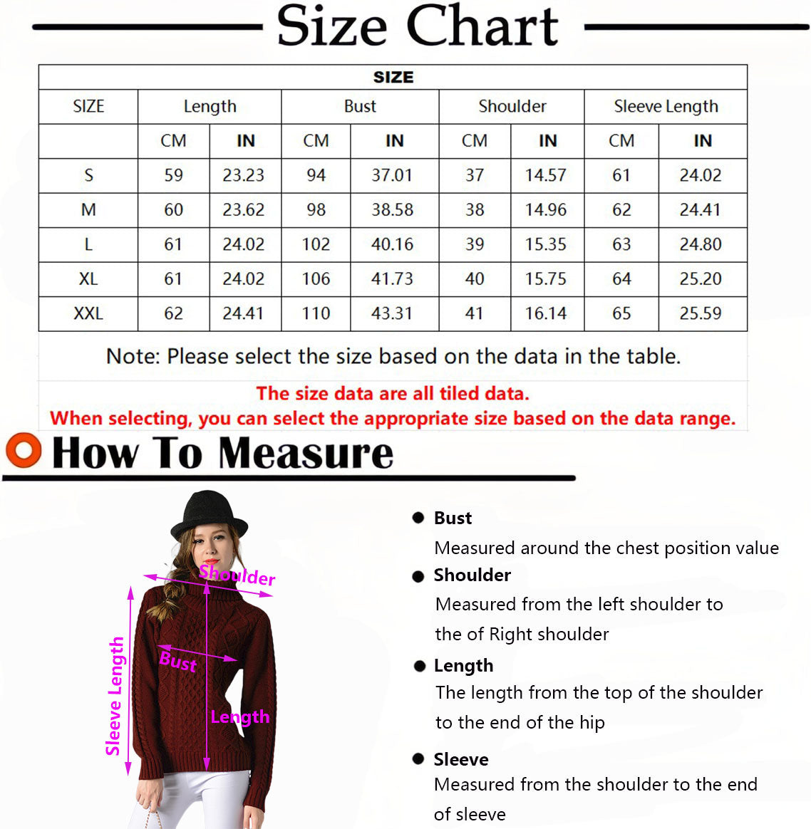 WW | Damen Rollkragenpullover mit langen Ärmeln und Kabelstrick