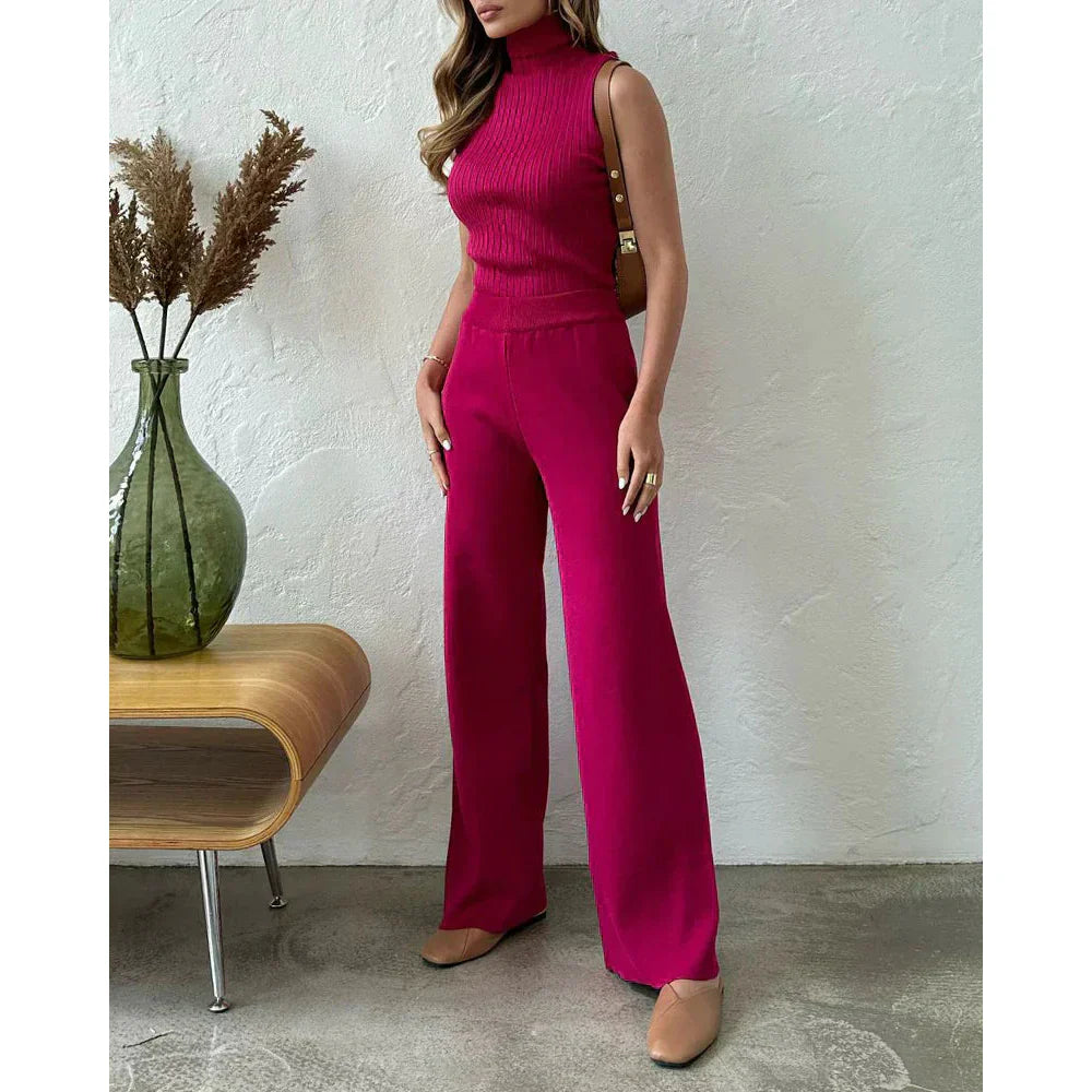 WW | Damen Luxus 3 Teiliges Strick Co Ord Satz Weich & Dehnbar