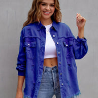 WW - Zerrissenes Oversized Jeansjacke