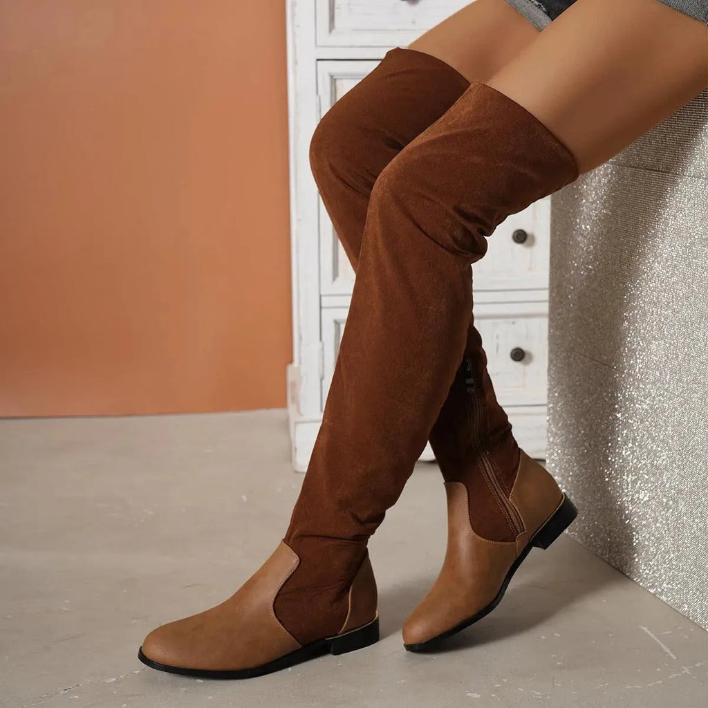 WW | Overknee laarzen gemaakt van suede