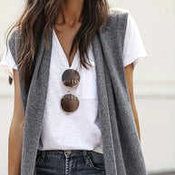 WW | Lässige Lange Strickweste Strickjacke