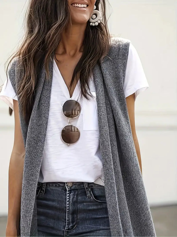WW | Lässige Lange Strickweste Strickjacke